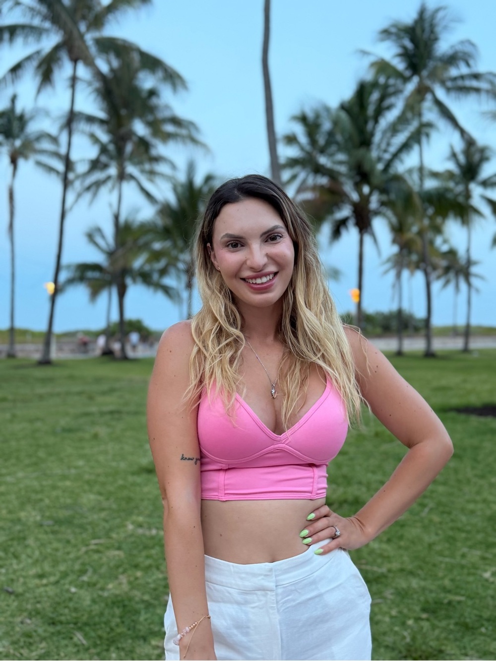 Pink Cropped Bustier Top